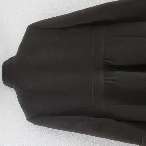 J. Crew Double Cloth Wool Peplum Black Pea Coat - Picture 5 of 8